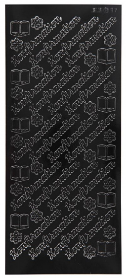 Creotime stickers konfirmation 10 x 23 cm zwart