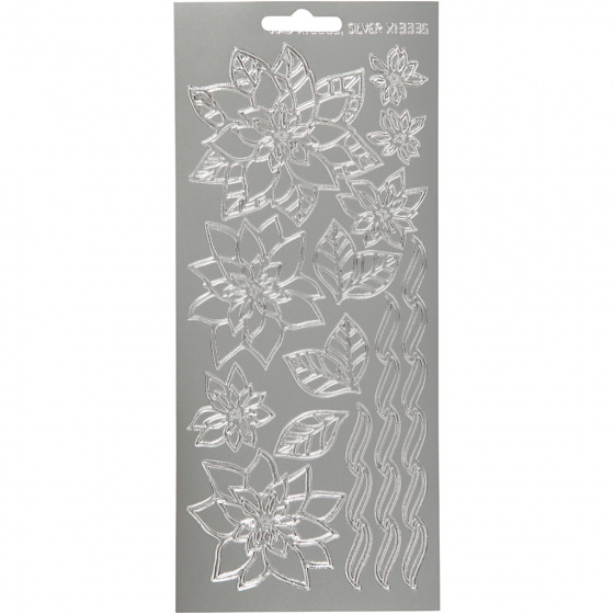 Creotime stickervel zilver kerstster