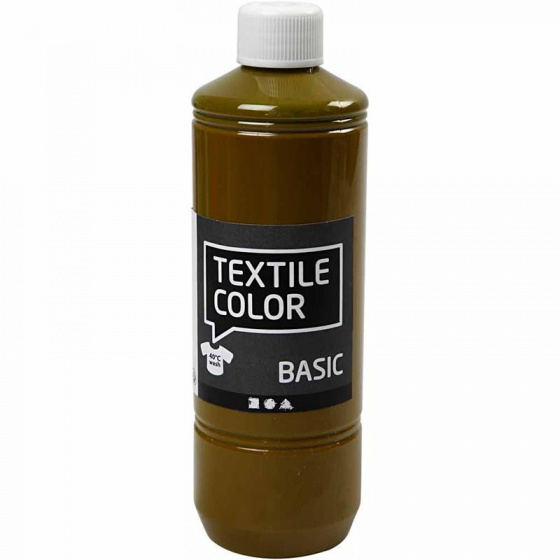 Creotime textielverf basic 500ml olijfbruin