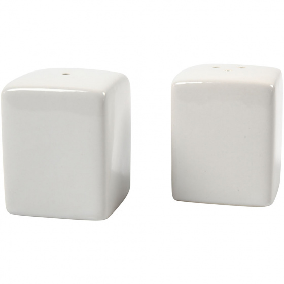 Creotime Mlynček na soľ a korenie 5 x 5 x 6 cm porcelánový biely 6 súprav