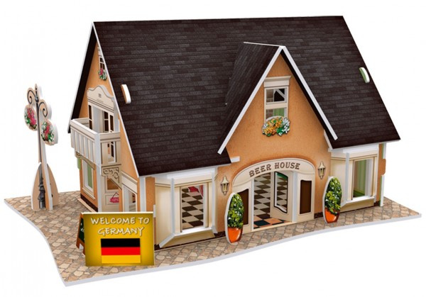 CubicFun 3d puzzel beer house germany 16,5 cm foam 42 stukjes