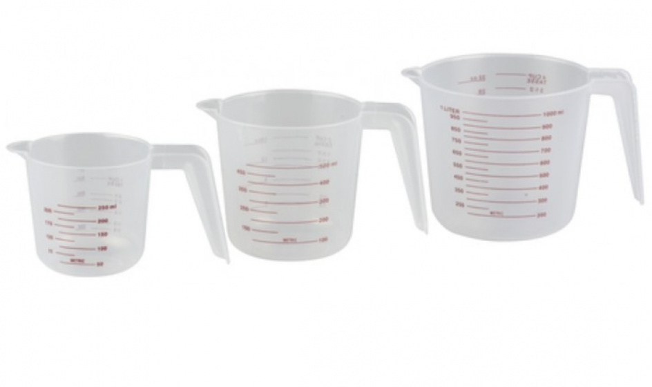 Cuisine Elegance maatbeker 3 delig 250ml/500ml/1L wit/transparant Cuisine Elegance maatbeker 3 delig 250ml/500ml/1L wit/transparant