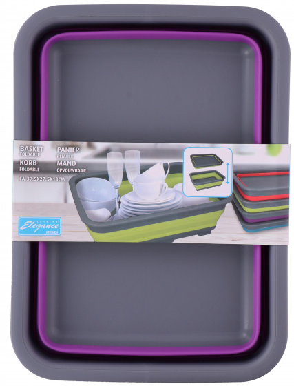 foldable sink 37.5 x 27.5 x 13 cm purple/grey