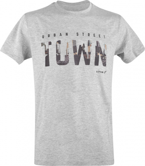 T-shirt Town mens cotton grey size S