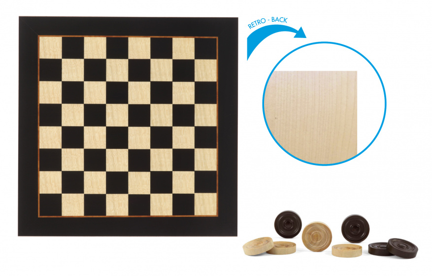 Dal Negro damspel 29,5 x 29,5 cm hout zwart/beige 41 delig