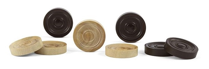 Dal Negro damstenen 32 mm hout donkerbruin/lichtbruin