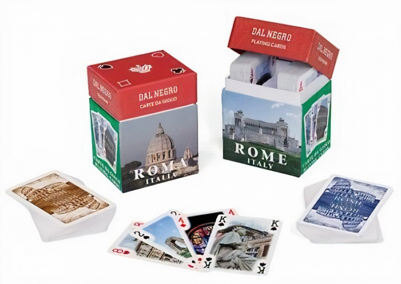 Dal Negro mini speelkaarten souvenir rome karton 110 delig
