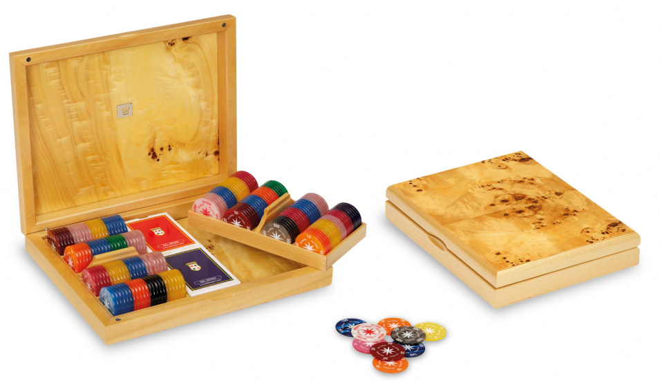 Dal Negro pokerset aspen 29,5 x 23 cm hout bruin/blank 6 delig