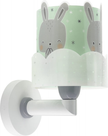 Dalber wandlamp baby bunny 15 x 20 x 24 cm 60w groen/grijs