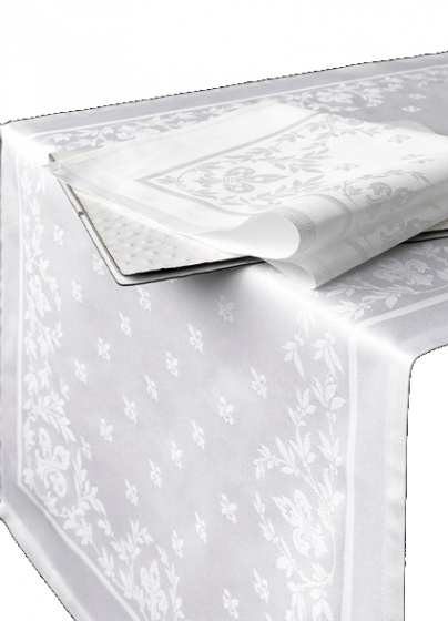 De Witte Lietaer tafellaken Lilium 360x160 cm katoen wit De Witte Lietaer tafellaken Lilium 360x160 cm katoen wit