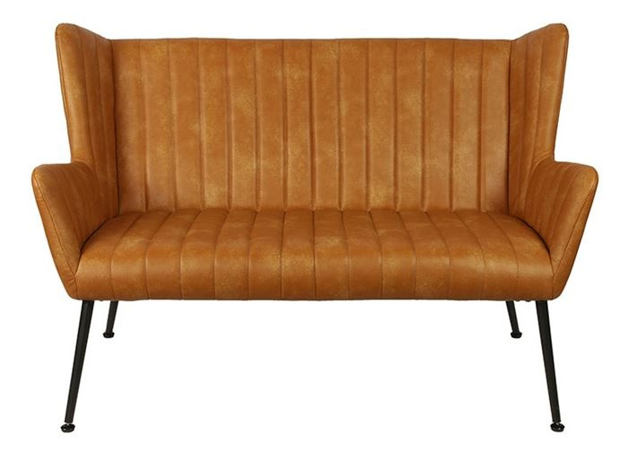 Non-Branded lavica Foley136 x 75 x 91 cm umelá koža koňak/čierna