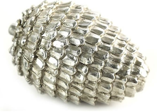 Non-Branded dekorácia šiška 20,5 cm polyresin strieborná