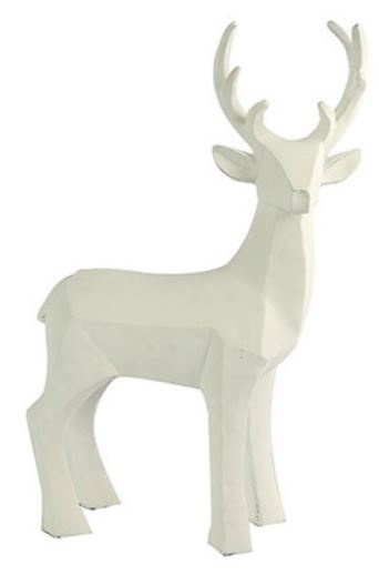 TOM dekorácia obrázok jeleň Vaso59 cm drevo biela