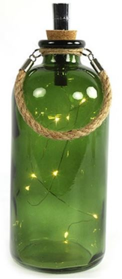 TOM lampová fľaša Collin 8 led 11 x 25 cm sklenená zelená