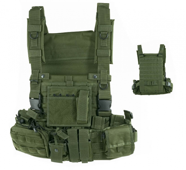 Defcon 5 airsoftová vesta Recon Harness 1000D nylon zelená jednoveľ