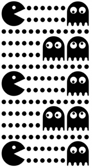 Crearreda nálepka na stenu Pac-Man 15 x 31 cm vinyl čierna 24 kusov
