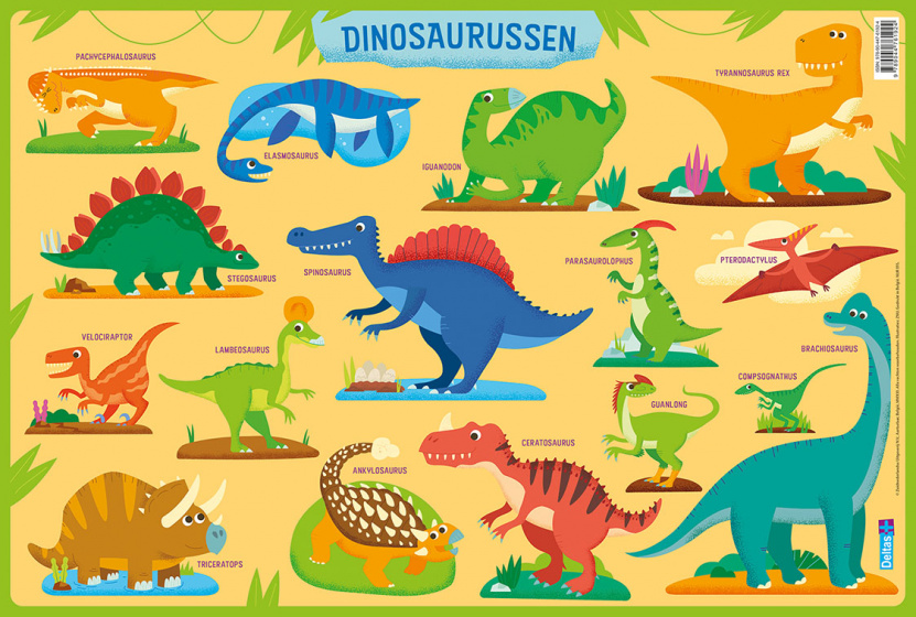 Deltas onderlegger dinosaurussen junior 47,5 x 32 cm pvc