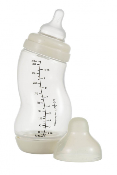 Difrax drinkfles S fles Breed 310 ml transparant/crème Difrax drinkfles S fles Breed 310 ml transparant/crème