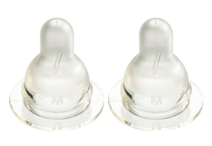 Difrax flessenspeen Natural M siliconen transparant 2 stuks Difrax flessenspeen Natural M siliconen transparant 2 stuks