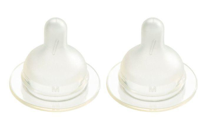 bottle teat Wide M silicon transparent 2 pieces