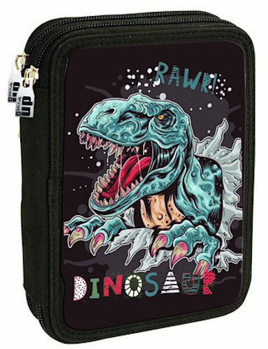 Arditex etui dinosaur 20 x 14 cm polyester zwart 27 delig
