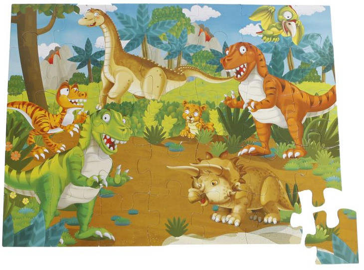 DinoWorld vloerpuzzel 62 x 46 cm karton 35 stukjes