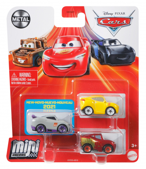 Disney auto Cars Mini Racers junior oceľ žltá/sivá 3-diel