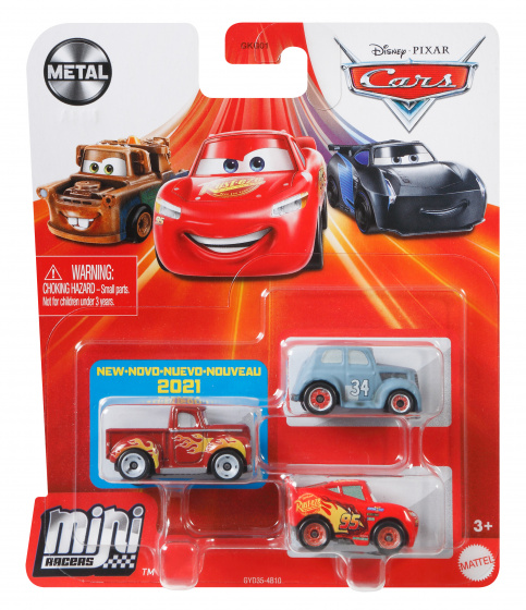 Disney auto Cars Mini Racers junior oceľ sivá/červená 3-diel