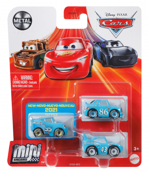 Disney auto Cars Mini Racers juniorské oceľové svetlomodré 3-dielne