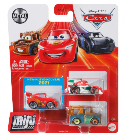 Disney auto Cars Mini Racers junior steel red/white 3-diel
