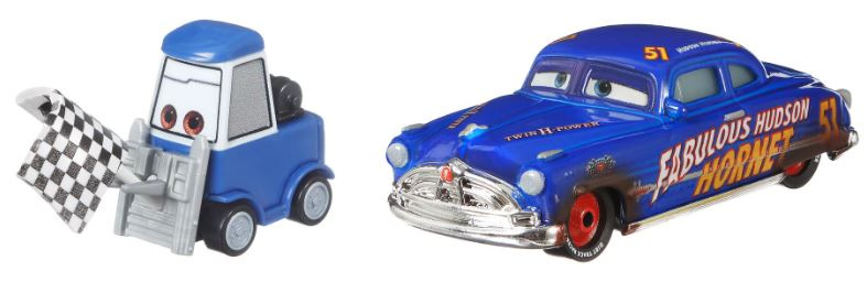 Disney autá Cars 3 Double Clutch Daley & Hudson Hornet blue