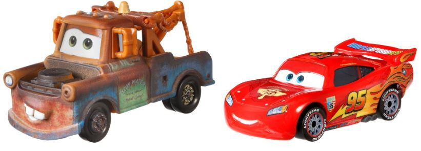 Disney autá Cars 3 Mater & Lightning Mcqueen 5 cm červená/hnedá