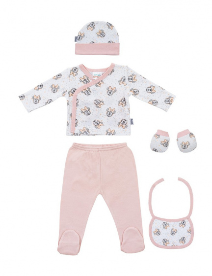 baby clothes Minnie Mouse cotton pink/white 5-piece set