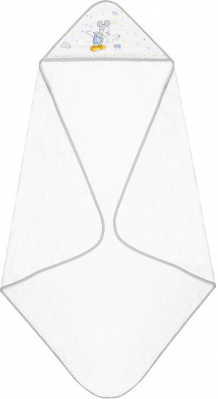 bath cape Mickey Mouse junior 100 cm cotton white/grey