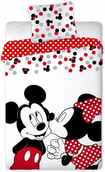 Disney dekbedovertrek Mickey & Minnie 140 x 200 cm wit/rood Disney dekbedovertrek Mickey & Minnie 140 x 200 cm wit/rood