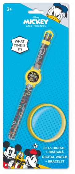 digital watch Mickey Mouse with bracelet 23 cm black/yellow