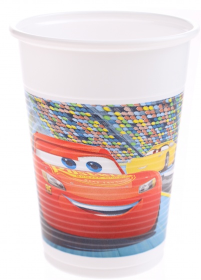 Disney párty poháre Cars 3 200 ml červené 8 kusov