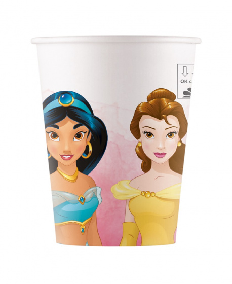 Disney párty poháre princezné 200 ml kartón biely 8 ks
