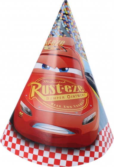 Disney spoločenské čiapky Cars 3 červené 6 kusov