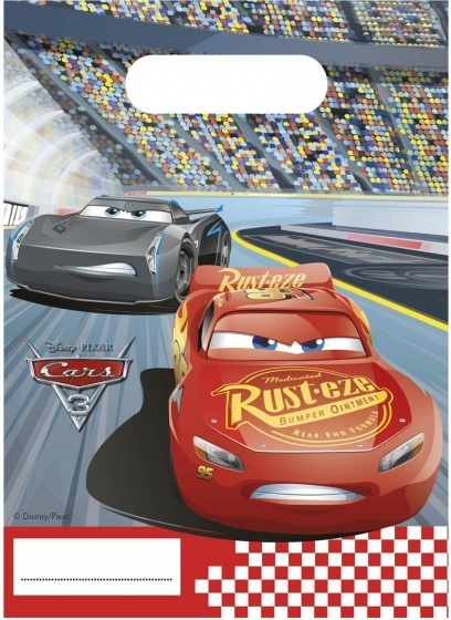 Disney spoločenské tašky Cars 3 6 kusov 23 cm