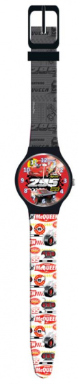 Disney hodinky Cars chlapci 25 cm guma červená/čierna