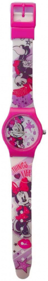 Disney plechové hodinky Minnie Mouse dievčenské 23 cm ružové/biele