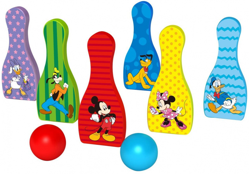Disney kolky Mickey Mouse junior 18 cm drevené 8-dielne