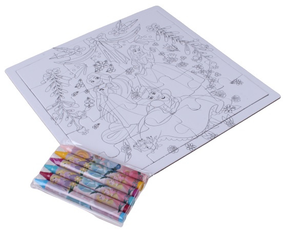 Disney jigsaw puzzle/colouring board Princess junior 17 pieces