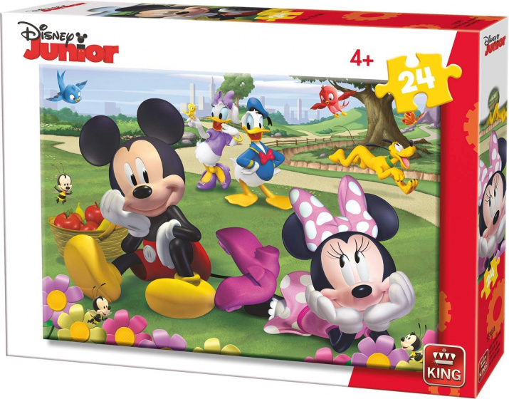 Disney skladačka Mickey & Minnie Mouse junior 26 cm 24 kusov