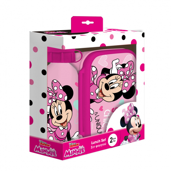 Disney minnie Mouse junior hliníková obedová súprava ružová 2 kusy
