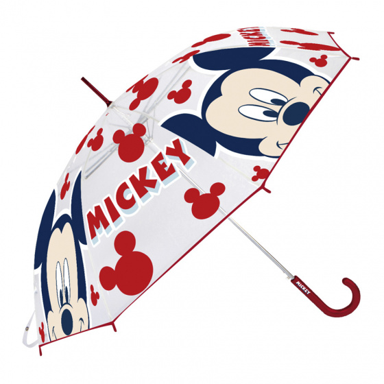 umbrella Mickey Mouse junior 60 x 70 cm transparent/red