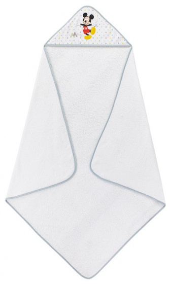 shawl Mickey Mouse 100 x 100 cm cotton white/grey