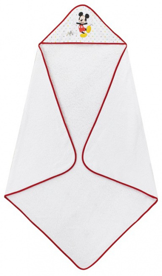 shawl Mickey Mouse 100 x 100 cm cotton white/red