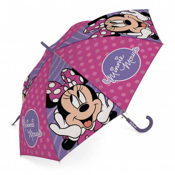 Disney paraplu minnie mouse strepen junior 48 cm polyester roze